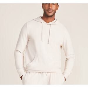 Barefoot Dreams Malibu Men's Brushed Fleece Hoodie, Bisque Beige, NWT 170$